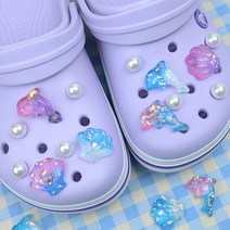 14pcs 돌고래 조개 진주 글리터 파츠 데코 세트 모음 커플 우정 꾸미기 학교 실내화 신발 장식 악세사리