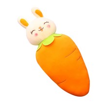 PKTOYS 당근 토끼 봉제 장난감 잠자는 베개 귀여운 흰 토끼 천 토끼인형 소녀 인형 침대, 당근 흰 토끼 (손없이 홍당무), 65cm