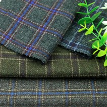 [동대문원단]울체크 FW 울소재 도톰 기모체크원단 의류 홈데코 가능, 블랙