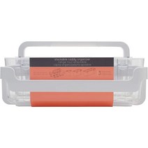 Deflecto 캐디 오거나이저 쌓을 수 있는 3칸 정리함 화이트 및 클리어 (29003CR)