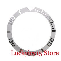 슬로프 38mm * 30.6mm 닦았 로즈 골드/실버/그린 베젤 세라믹 삽입 링 제기 마크 SUB/GMT 시계에 적합