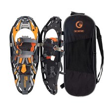 G2 53.3cm(21인치) 경량 스노우슈즈 여성 남성 청소년용 토트백 포함 세트 특수 EVA 패딩 래칫 바인딩 힐 리프트 오렌지, 21 Inches, Orange