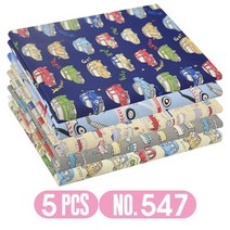 누빔원단 벨보아 털 원단Teramila 40*50cm 5 개 팩 인쇄 면직물 바느질 패치 워크 DIY 수제 공예 액세서리, 07 547_02 32cm x 32cm