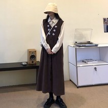 골덴멜빵 코듀로이 클래식 시크 감각 스타일리쉬 여성의류 간지나는 초 가을 원피스세트 3983005016