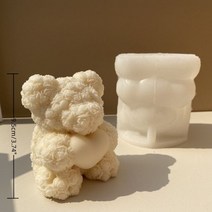 곰돌이몰드 실리콘몰드제작 양초 만들기위한 실리콘 금형 큰 장미 꽃 하트 곰 웨딩 디자인 선물 무지개 비누 금형 작은 금형110223, Love bear 1