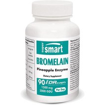 미국직구 슈퍼마트 브로멜레인 1500mg 하루 3000GDU 파인애플 뿌리로부터 추출한 효소 항보충제 & 시스템 부스터 비-GMO & 글루텐 프리 90 DR 캡슐, 수량, 상세참조