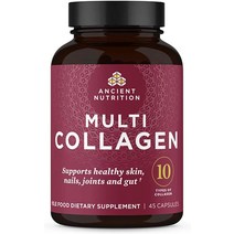 질건강 Ancient Nutrition 콜라겐 알약 펩타이드 분말 보충제 45개, [01] 45개1팩, [05] 원래의