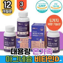 뼈 무릎 손가락 관절 치아 건강 에좋은 마그네슘 마그네숨 비타민 B D 디 군 비 B 눈꺼풀 왼쪽눈떨림 팔 다리 발 저림 쥐 날때 먹는 영양제 보충제 온가족 어르신 임신 임산부 수유부 건강기능식품 식약처 인증 3박스