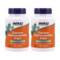 나우 푸드 ㅍㅁNow Foods Calcium Hydroxyapatite Caps 120C 칼슘 하이드록시아파타이트 캡 120캡슐 2팩, 1개, 1