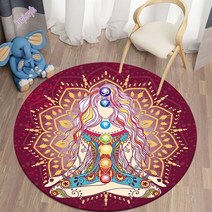 chakra 라운드 카페트 거실 명상 테마 홈 카펫 지역 러그 침실 바닥 매트 홈 장식