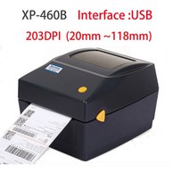 바코드출력기 바코드프린터 바코드기계 끼움라벨제작 케어라벨프린터 도매 Xprinter XP-460B 152 미리메터/, 02 Black USB_01 EU 플러그