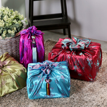 전통문양 예단보자기 이바지 선물 포장 보자기 88cm, 04홍색