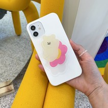 (투명 아크릴톡) 곰찌 핑크꽃스마트톡 플라톡 그립 스마트톡케이스 아크릴톡