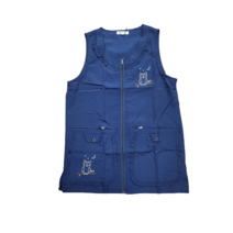 잉꼬혼수방 부엉이 앞지퍼조끼형 앞치마, 네이비(망사)XL, 1매