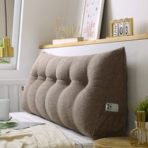 면 마 삼각 침대 헤드 등받이 쿠션 큰 침대 쿠션 소파 소프트백 더블 허리 탈부착 침실 다다미, 코튼 린넨 롱삼각-샤인카