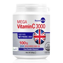 비욘드비타 메가 비타민C 3000 파인파우더 200g DSM 영국산 원료 수입완제품, 200g x 1통