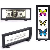 깨지지않는 인테리어 기념 주화 보관 상자 스텐드 액자 프레임, 검정(9X9)