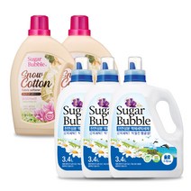 슈가버블 친환경 세탁세제 3.4L x 3p + 섬유유연제 스노우코튼 3L x 2p, 1세트