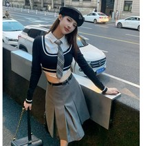 채연 미우 쿠로미 옷 핀턱 주름 플리츠 롱 스커트 한선화 하프 미미 패션 스타일 캉캉 브라운