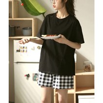 루이벤 깅엄 체크 반바지 파자마