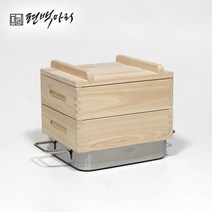 편백마리 편백 찜기 2단 통5중 스텐 사각팬 세트 세이로무시 찜솥 만두 떡 어묵탕 집들이 선물 설선물 전골냄비, 편백 통원목 찜기 2단 통5중 스텐 사각팬 세트