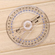 원형 360도 플라스틱 제도용 각도기 3개 측정 수학 학교