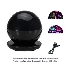 가정용천체투영기 플라네타리움 갤럭시 프로젝터 별이 빛나는 하늘 회전 LED 야간 조명 천문관 바다 선물 램프, 2261-Black+2 pcs