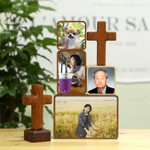 고급 원목 납골당 추모액자 친환경 원목 봉안당 꾸미기 영정 사진 인화 제작, 고무나무, 직사각(8x12.5cm)