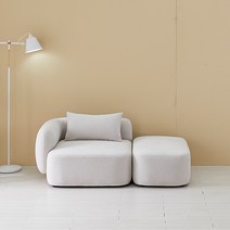 [지베스] 오슬로 아쿠아텍스 1인 소파 스툴 세트(좌우 팔걸이형), 우형