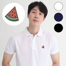 멋지군 쿨론 카라 기능성 반팔 수박 자수 쿨 티셔츠