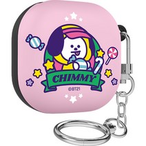 BT21 핑크 캔디샵 버즈2프로/버즈2/버즈프로/버즈라이브 공용 슬림하드 케이스, 치미