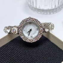 엔틱 퓨어 큐빅 화이트 골드 팔찌 시계 + 선물포장