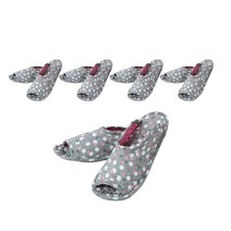 키키디 퀼트 면실내화 천슬리퍼 거실화 5P, 그레이도트 5P