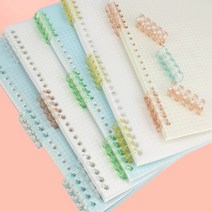 파스텔 바인더링 5공 셀프 묶음 파일 제본 책철 루즈링, 옐로우