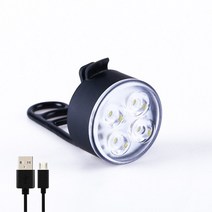 LED 자전거 라이트 충전식 USB 램프 후면 조명 4 구슬과 슈퍼 밝은 전면 모드 옵션, 01 WHITE
