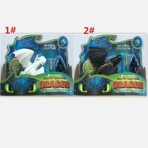 드래곤 용 피규어 용 실사 미니 조각상 장식품 모형 고대용 라이트 퓨리 이빨이 없는, 1and2 Whith Box2pcs