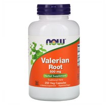 NOW Foods Valerian 발레리안 뿌리 500mg 250캡 1개, 1정