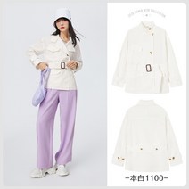 하프트렌치코트 삼마 여성 차오쿠 차량 차이나넥자켓 봄 화이트 린넨 벨트 슬림핏 멋진 2462725697