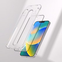 [바보사랑] 주파집 아이폰14플러스 원터치 풀커버 강화유리 액정보호필름, 원터치필름풀세트