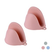 엠에스와이 파스텔 실리콘 내열 냄비 손잡이 장갑 2개, 핑크