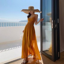 랩원피스 적합 해남 옷 Sanya노란색 비치스커트 정장세트