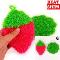 아크릴수세미 독일수세미 우레탄스폰지 홈쇼핑수세미, 딸기