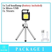 baldr mini led working light 휴대용 포켓 손전등 usb 충전식 키 라이트 랜턴 캠핑 야외 하이킹 cob 랜턴, 차가운 흰색