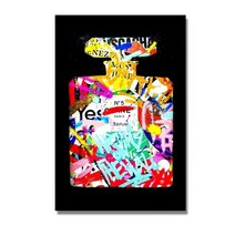 파티룸 렌탈스튜디오 꽃병 Paris Perfume Bottle Graffiti Poster Modern Wall Art Canvas Painting Flower Animal Pri, [09] 80x120cm no frame, [02] W45482