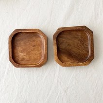 [안젤라스] 통원목 우드 컵받침 코스터 2type (퀄리티 좋아요), B급-사각컷팅1P