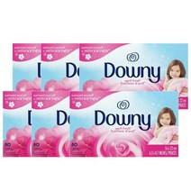 다우니 패브릭 소프트너 건조기시트 80ct Downy Fabric Softener Dryer Sheets April Fresh, 6팩