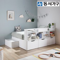 동서가구 아망 퀸 멀티 활용 수납 벙커침대 Q/9존매트 DF642326, 화이트