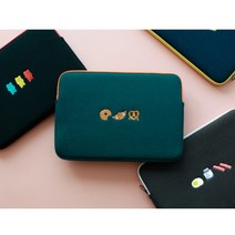 귀여운 쿠션 노트북 파우치 13인치 15인치 멀티 수납 파우치 맥북 그램 삼성 자수 파우치, 빵
