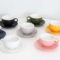 코지테이블 위즈라인 무광 라떼 커피잔세트 400ml, 그린