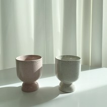 (원페이지)우유 크림잔 디저트 볼 요거트 볼 예쁜 고블렛잔(2colors), 핑크